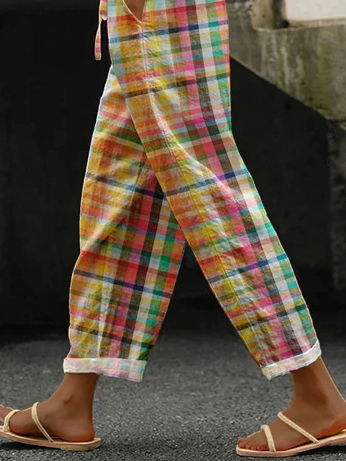 ZENARIA – COMFORTABLE CHECKERED PANTS